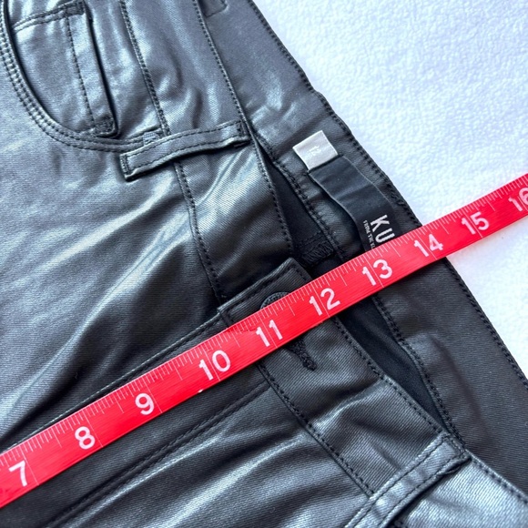 Kut From The Kloth Retro Black Shiny Matte Highrise Flare Faux Leather Pant (12) - Picture 15 of 16